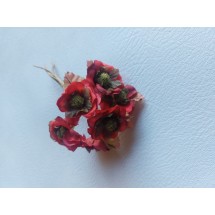 Мини-букетики 2см на веточке (6 шт) цв. красный, цена за пучок